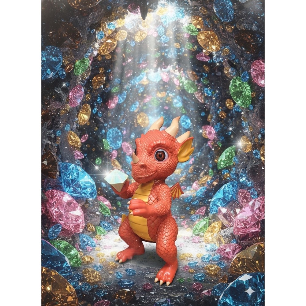 Ashton-Drake Galleries "Fire Dragonlings" Paznic Guardian Of The Treasure